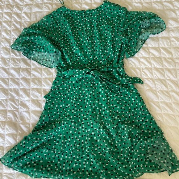 C/MEO Collective Loyalties Green Ruffled Wrap Mini Dress - Picture 10 of 13